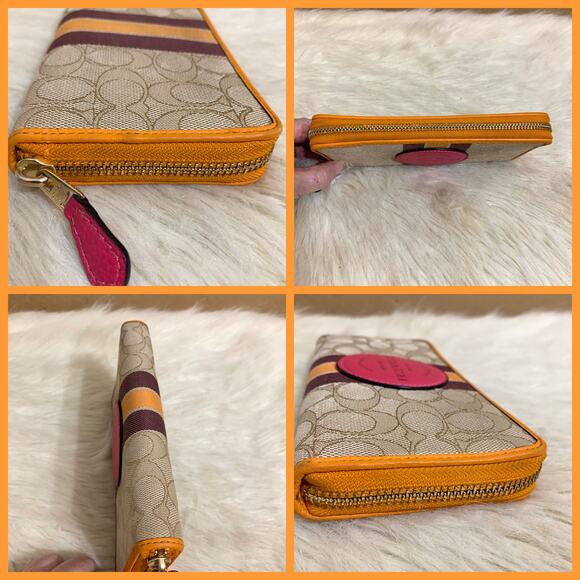 COACH DEMPSEY SET Khaki SIS NS Signature Tote #1917 & Zip Around Wallet #3473 - Picture 8 of 16